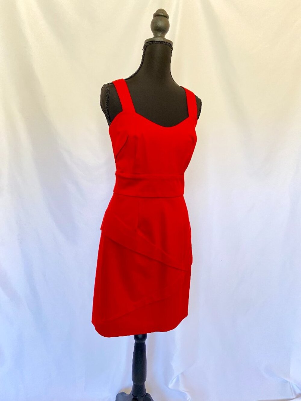 Size 4 Vintage Y2K Ali Ro Red Tiered Sheath Dress